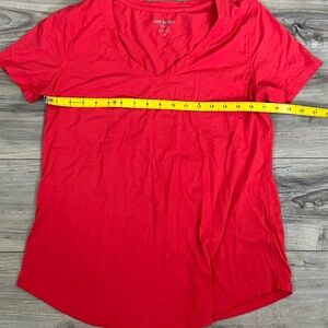 Joe Fresh Red Fitted Polo Short Sleeve Tee